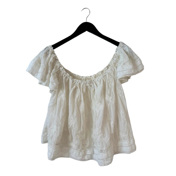 The Great The West Top White Women’s‎ Small Flutter Sleeve Flowy Boho Casual - Picture 3 of 13